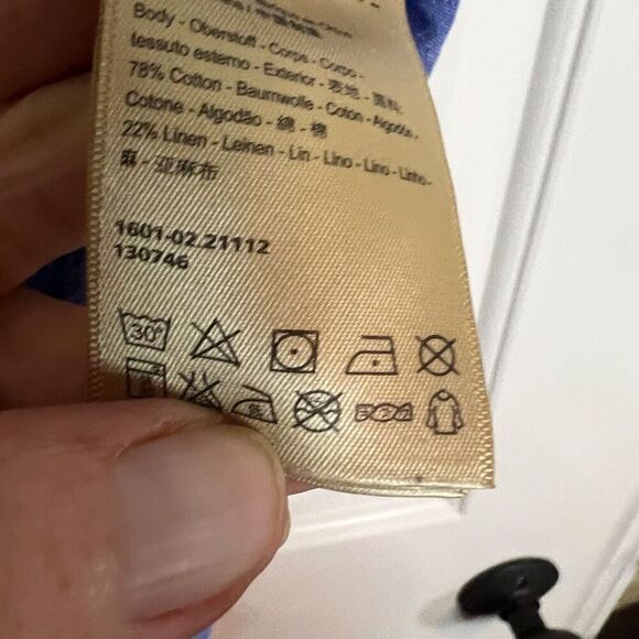 Scotch & Soda Mens Linen Blue Short Sleeve Button Down Size Medium Office Travel - Picture 6 of 9